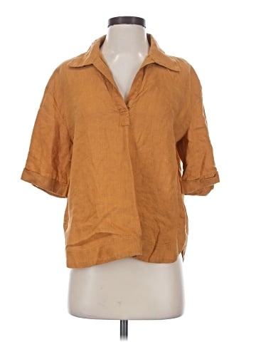 Magaschoni 3/4 Sleeve Button-Down Shirt (view 1)