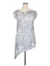 bryn WALKER Silver Short Sleeve Blouse Size XL - photo 1