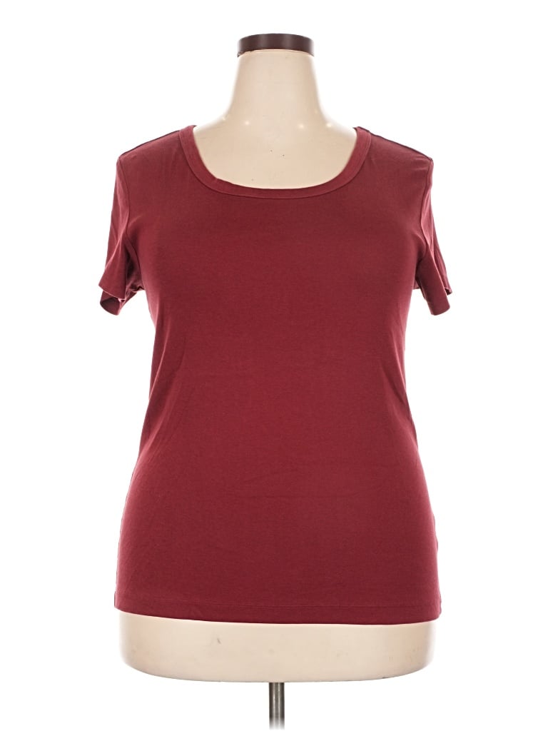 Pre-owned Amazon Essentials Short Sleeve T-shirt In Burgundy