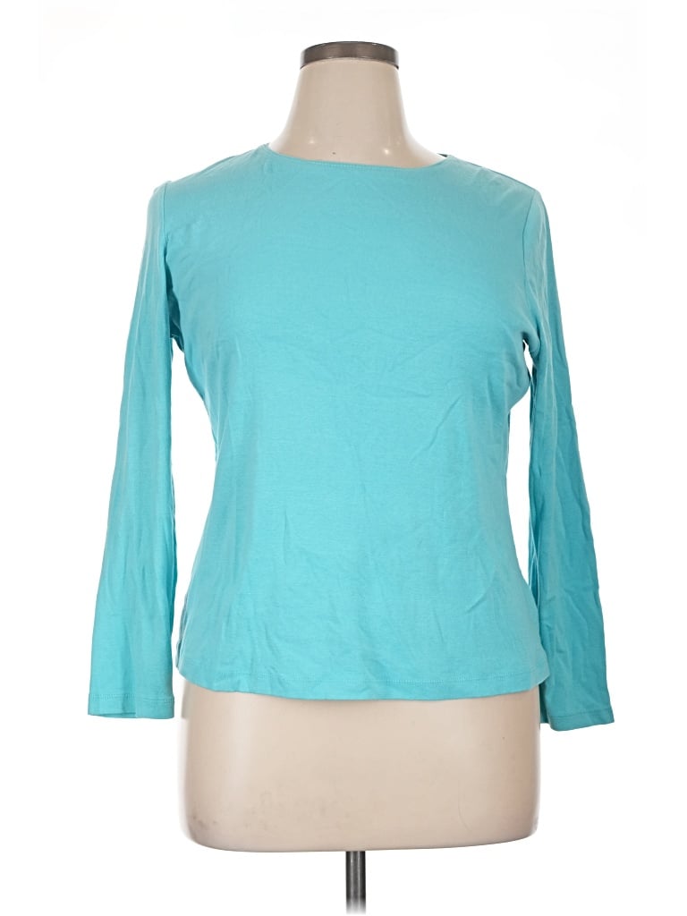 Pre-owned Talbots Outlet 3/4 Sleeve T-shirt In Teal