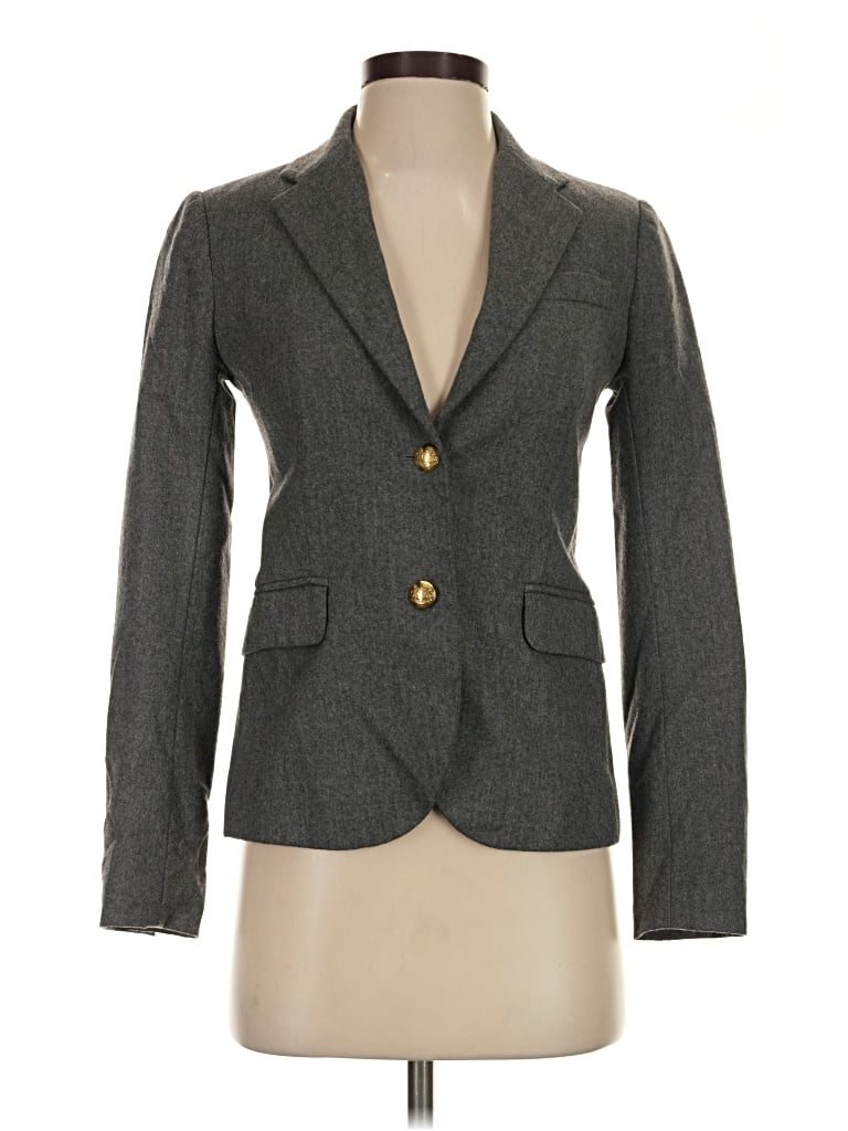 Pre-owned Jcrew Wool Blazer Jacket In Gray