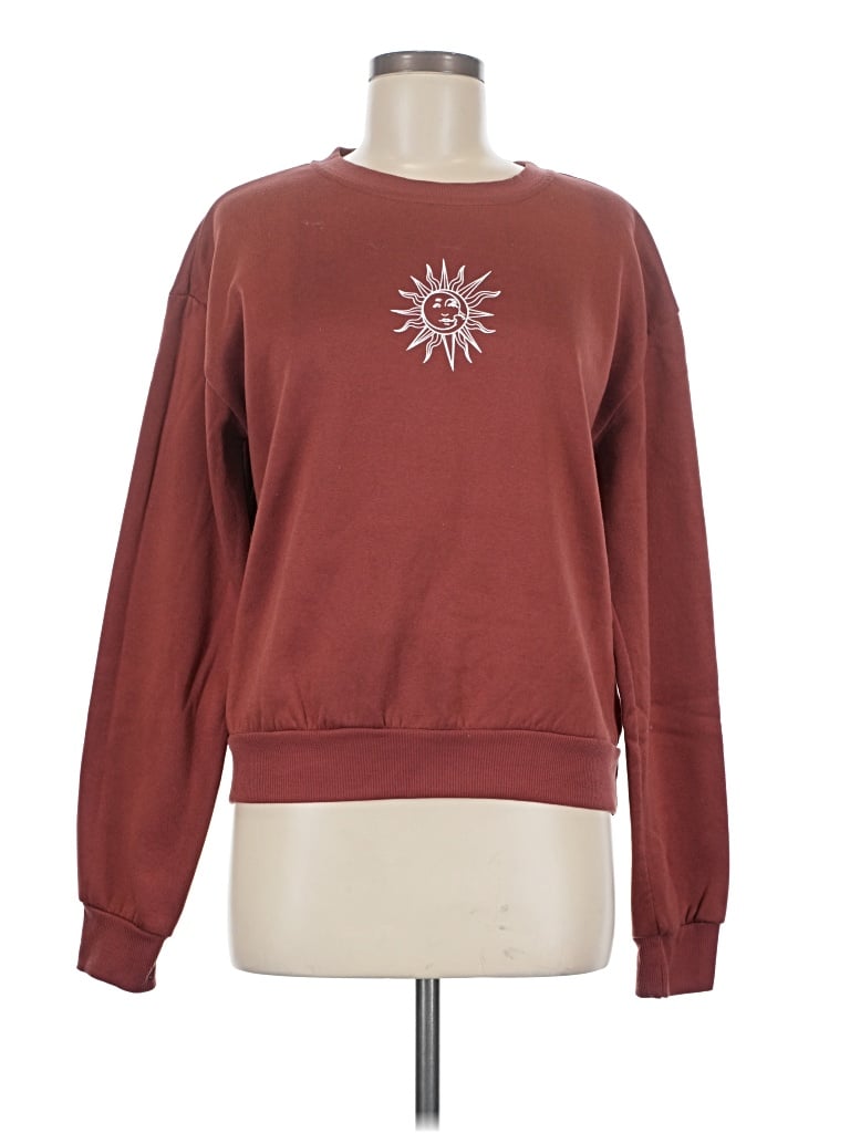 Pre-owned Romwe Sweatshirt In Burgundy