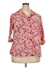 George 100% Polyester Print Pink 3/4 Sleeve Blouse Size 3X - photo 1