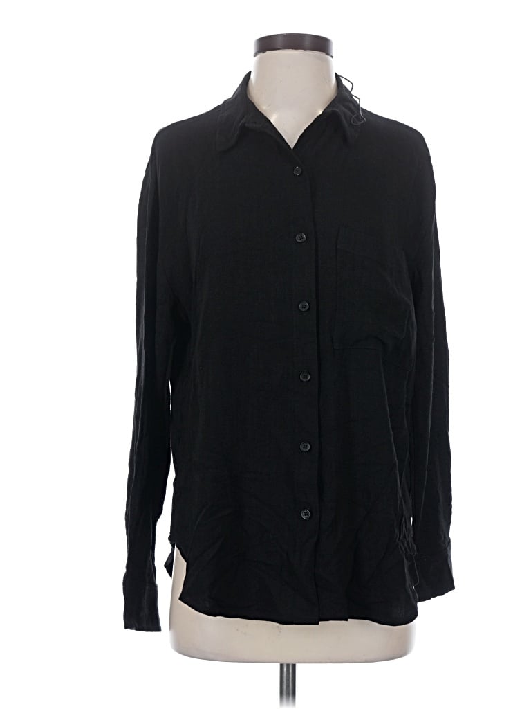 Anwnd Long Sleeve Button Down Shirt In Black