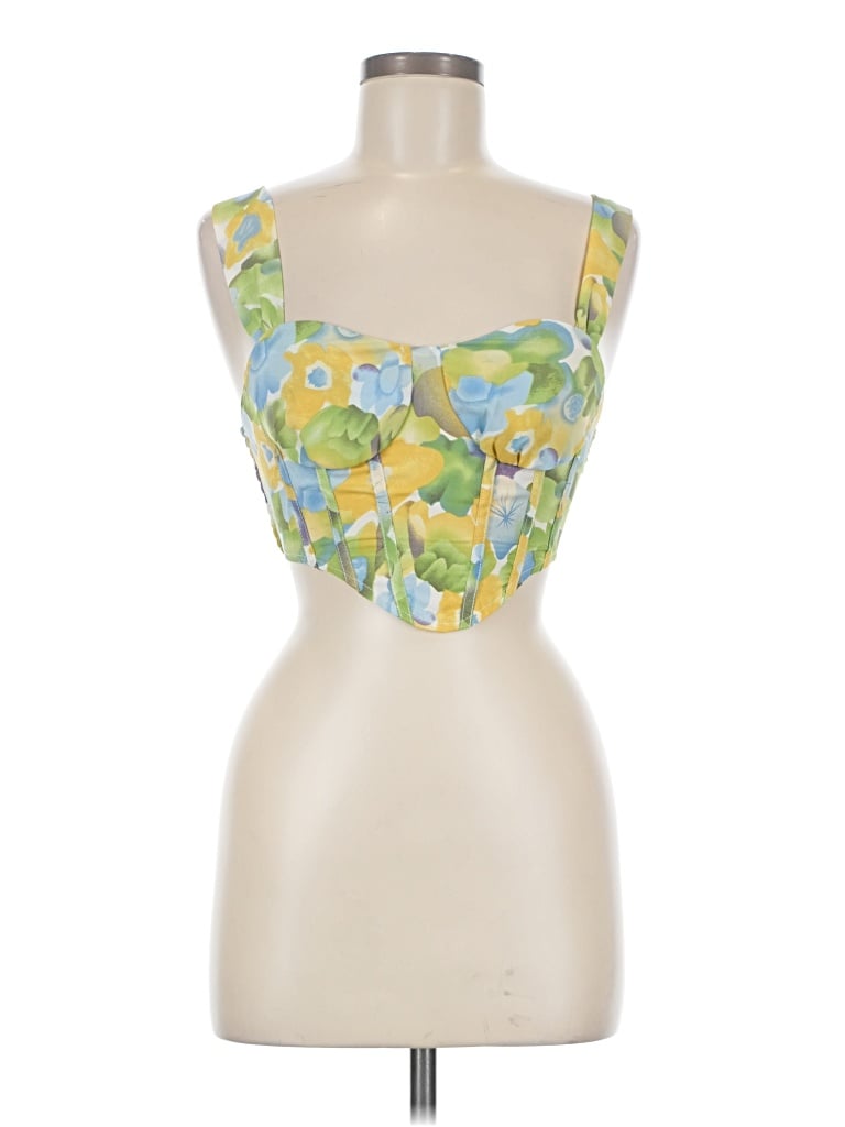 Pre-owned Cider Sleeveless Top Yellow Strapless Neckline Tops