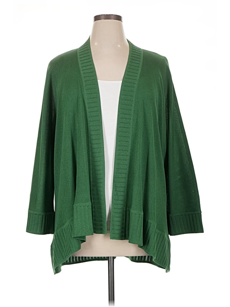 Pre-owned Misook Cardigan Sweater In Green