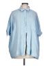 Unbranded 100% Cotton Blue 3/4 Sleeve Button-Down Shirt Size L - photo 1