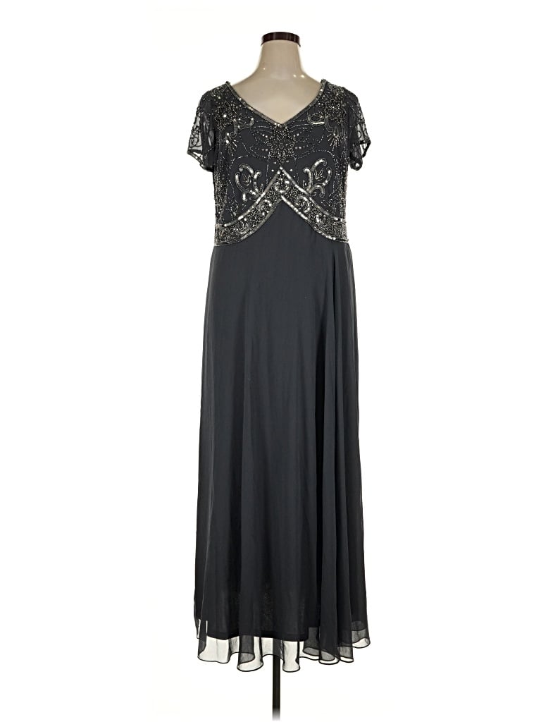 Pre-owned Jkara Cocktail Dress In Gray