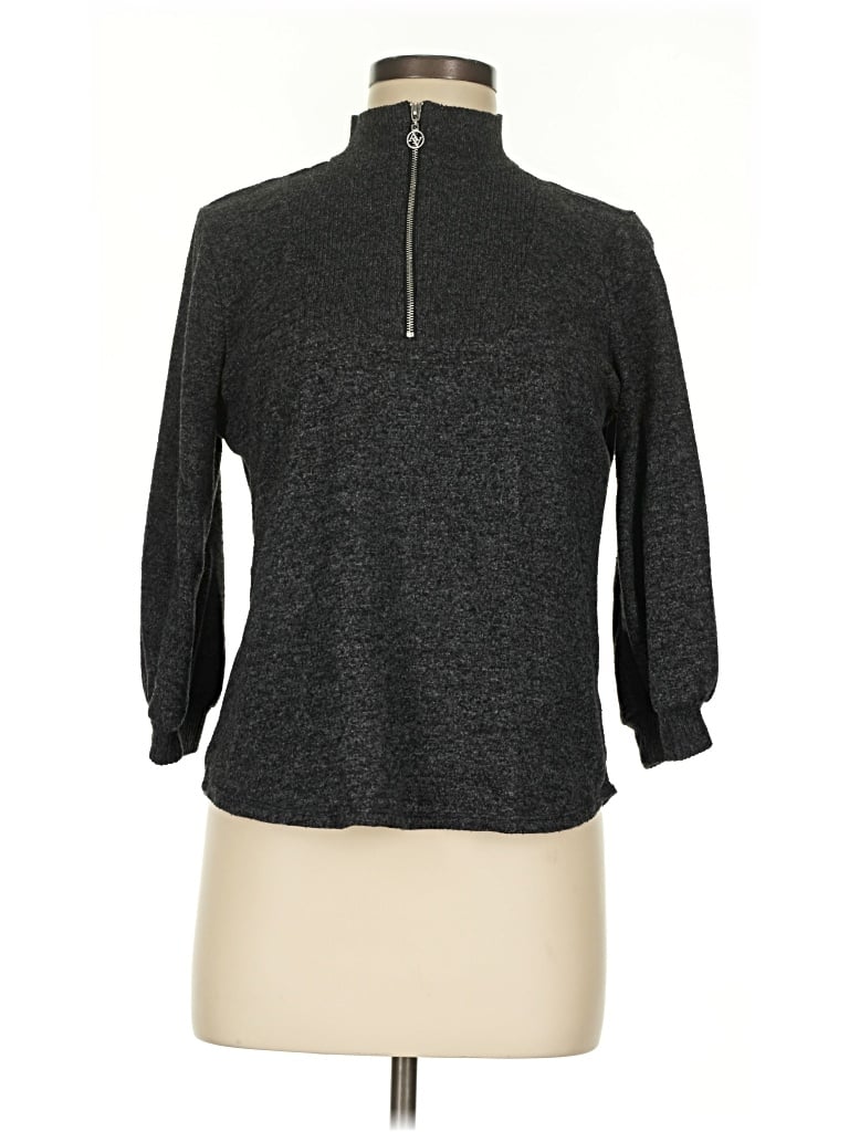 Pre-owned Adrienne Vittadini Turtleneck Sweater In Gray