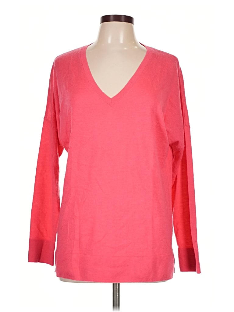 Pre-owned Kinross Long Sleeve Top Red V-neck Tops