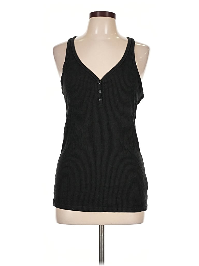 Pre-owned Gap Body Tank Top Black Plunge Neckline Tops