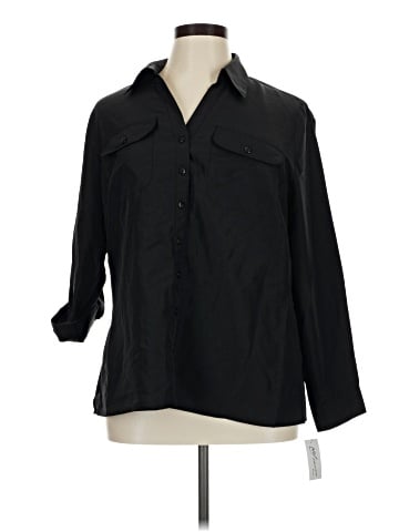 NY Collection 3/4 Sleeve Button-Down Shirt (view 1)