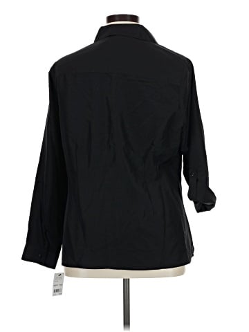 NY Collection 3/4 Sleeve Button-Down Shirt (view 2)