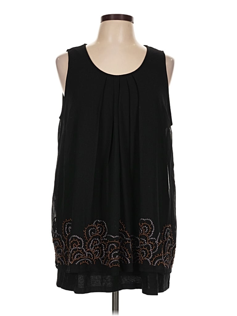 Pre-owned Lavish Sleeveless Blouse In Black