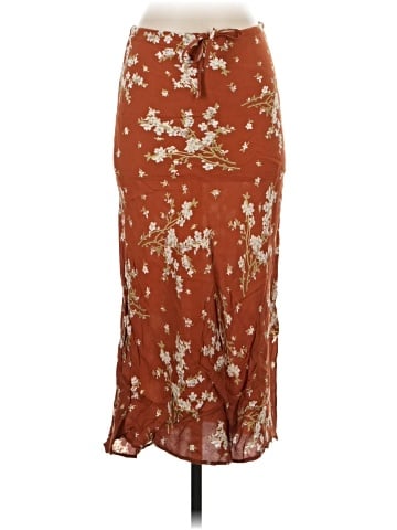 Madewell Drawstring Midi Slip Skirt in Farmstand Bouquet (view 1)