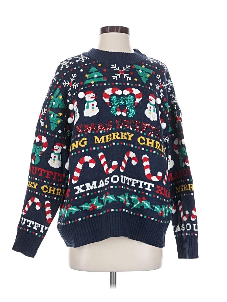 Pre-owned Unbranded Pullover Sweater In Blue