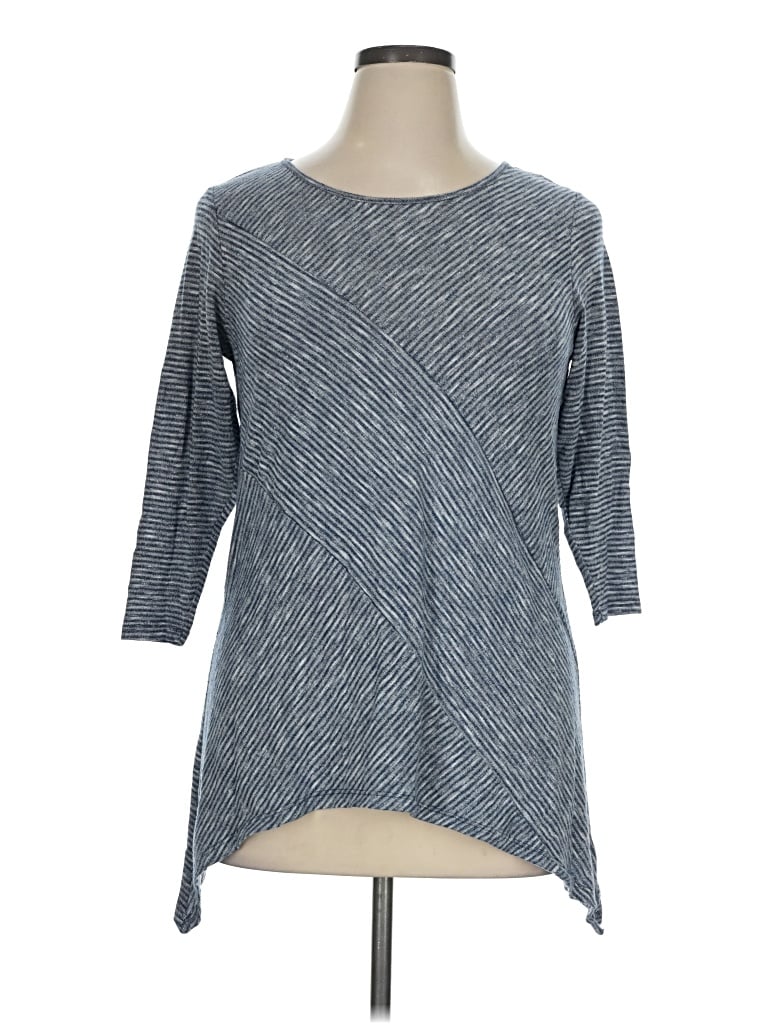 Pre-owned Db Established 1962 3/4 Sleeve Top Gray Boatneck Tops