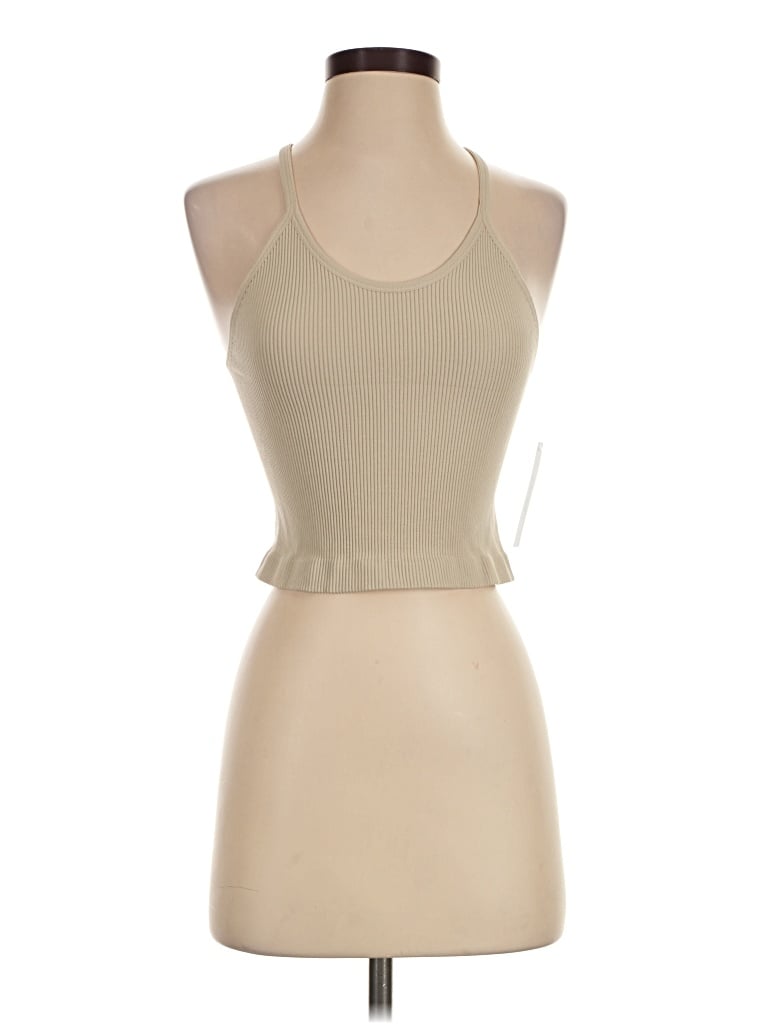 Pre-owned Ododos Tank Top Tan Halter Neckline Tops