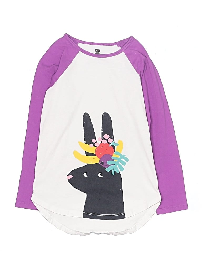 Pre-owned Tea Kids' 3/4 Sleeve T-shirt In White