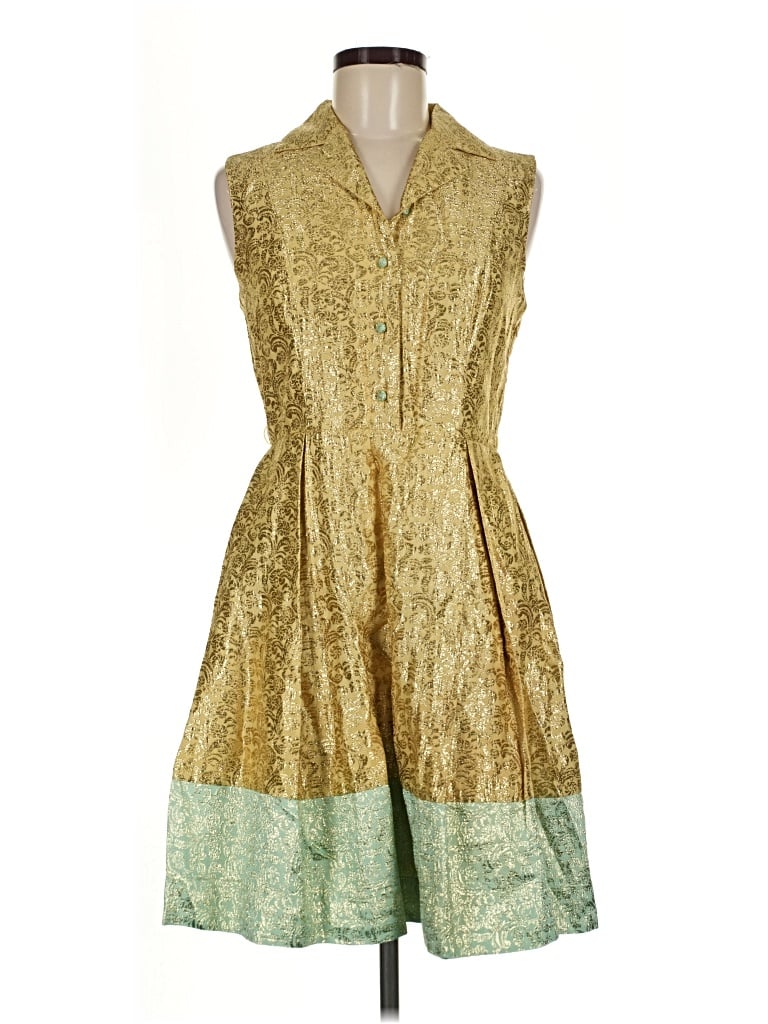 Pre-owned Duro Olowu Cocktail Dress In Gold