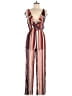 Luxxel 100% Polyester Stripes Red Jumpsuit Size M - photo 1