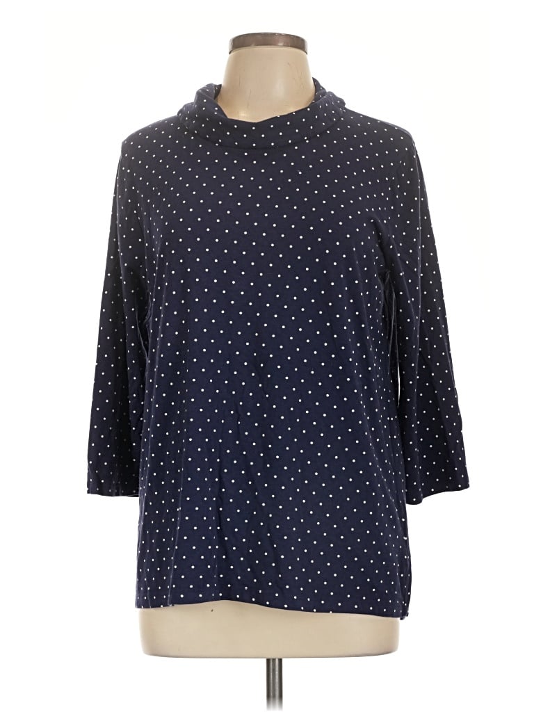 Pre-owned Lands' End 3/4 Sleeve T-shirt In Blue