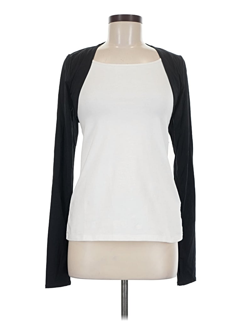 Pre-owned Mono B Long Sleeve Top Black Scoop Neck Tops