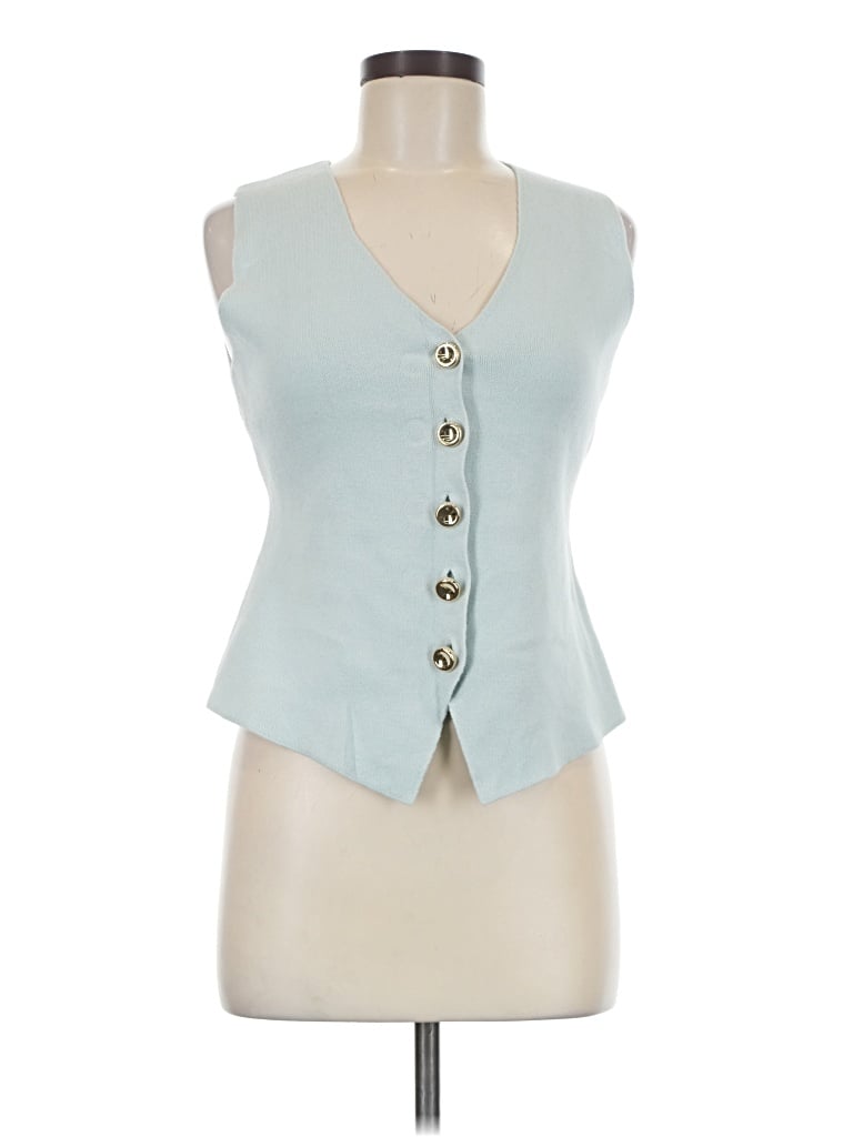 Pre-owned The Workshop Sleeveless Blouse In Blue