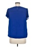 J. by J.Crew 100% Polyester Blue Short Sleeve Blouse Size 8 - photo 2