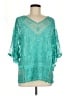 Assorted Brands 100% Polyester Teal 3/4 Sleeve Blouse Size M - photo 1