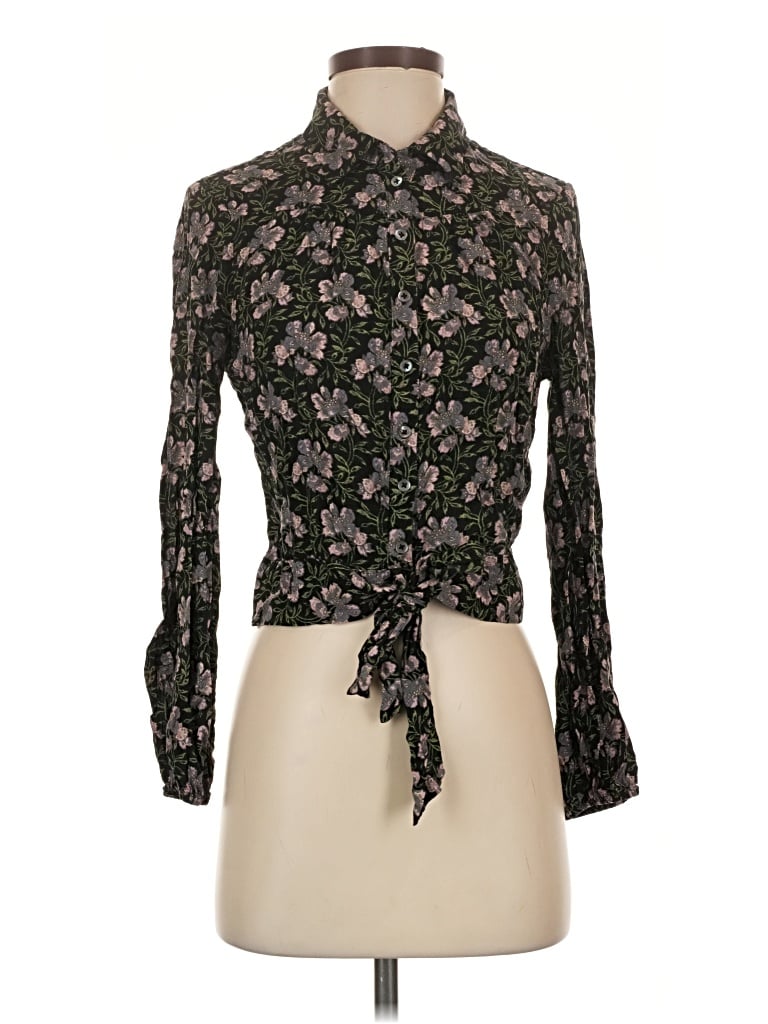 Pre-owned Paige Long Sleeve Blouse In Black