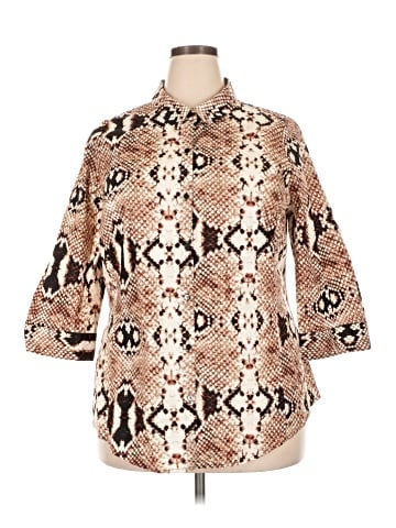 Worthington 3/4 Sleeve Button-Down Shirt (view 1)