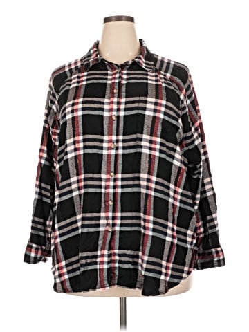 Terra & Sky 3/4 Sleeve Button-Down Shirt (view 1)