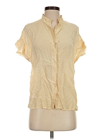 FRAME Short Sleeve Silk Top (view 1)