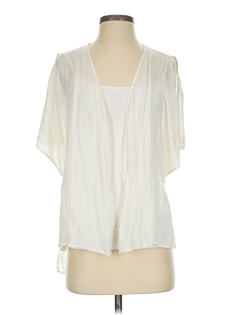 Pre-owned Halston Heritage Cardigan Sweater In Ivory