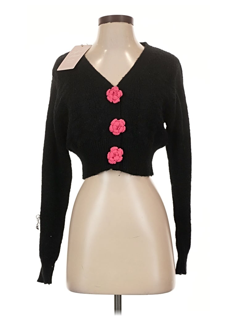 Pre-owned Love Tree Cardigan Sweater In Black