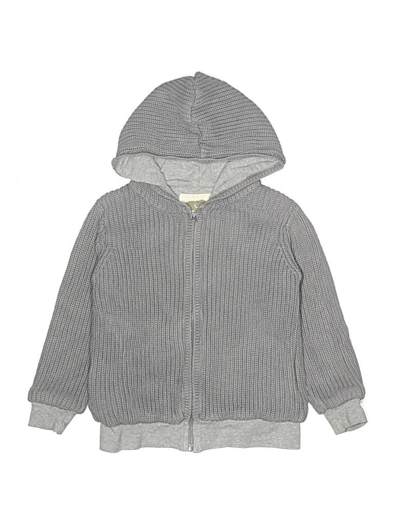 Pre-owned Monica + Andy Kids' Zip Up Hoodie In Gray