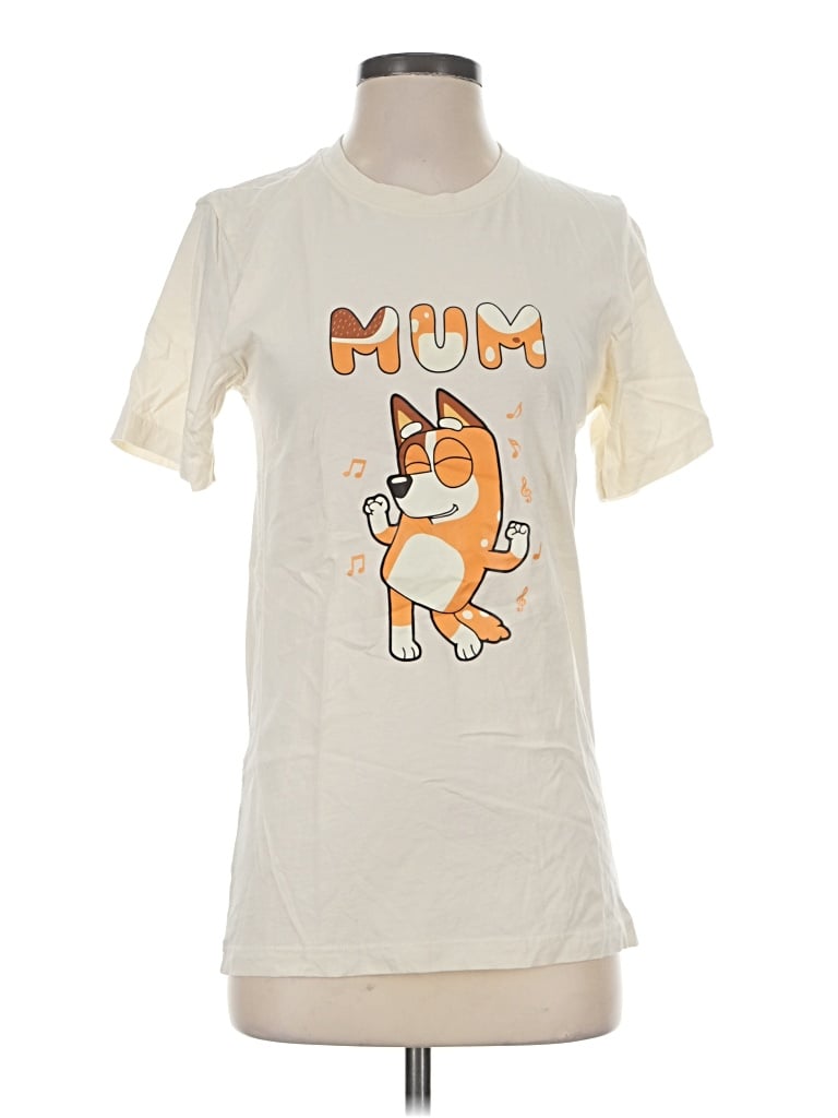Pre-owned Canvas Short Sleeve T-shirt In Ivory