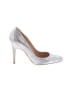 Manolo Blahnik 100% Leather Metallic Silver Heels Size EU 37 1/2 - photo 1