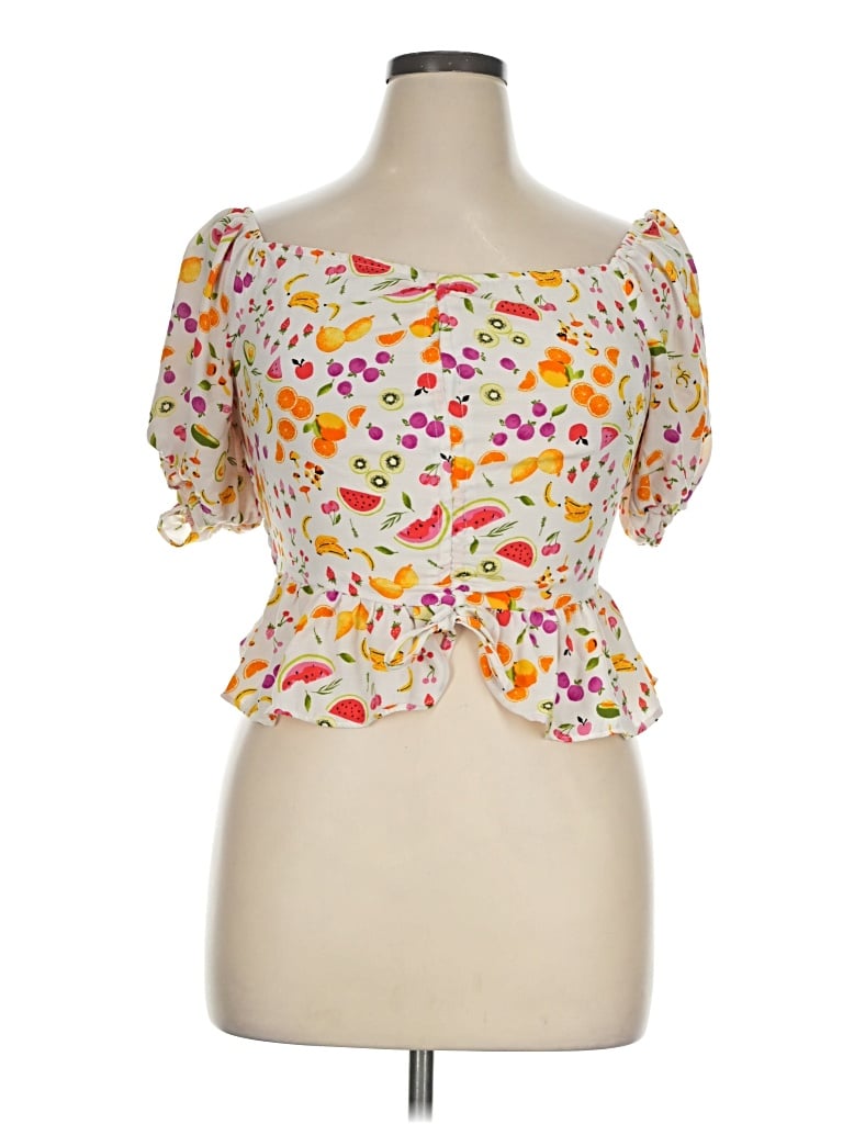Pre-owned Meraki Short Sleeve Blouse In Orange
