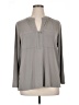 MICHAEL Michael Kors Color Block Solid Gray Long Sleeve Blouse Size XL - photo 1