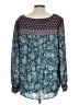 Ann Taylor LOFT 100% Polyester Paisley Teal Long Sleeve Blouse Size L - photo 2
