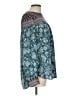 Ann Taylor LOFT 100% Polyester Paisley Teal Long Sleeve Blouse Size L - photo 4
