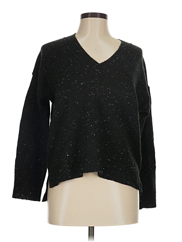 Pre-owned Evereve Pullover Sweater In Black