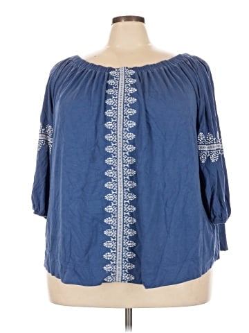 Chaps 3/4 Sleeve Blouse (view 1)