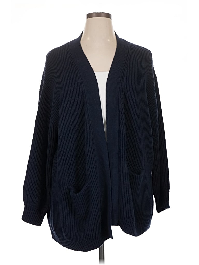 Pre-owned Quince Cardigan Sweater In Blue