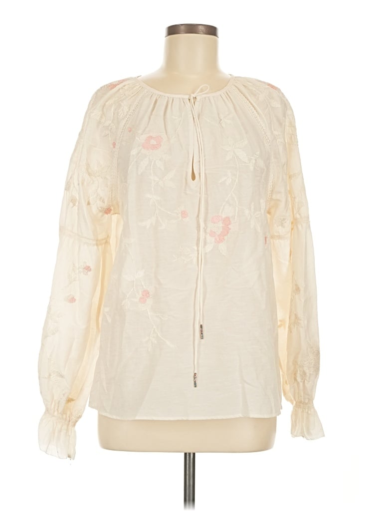 Pre-owned Love Sam Long Sleeve Blouse In Ivory