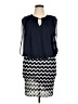 Perceptions 100% Polyester Chevron-herringbone Blue Casual Dress Size 14 - photo 1