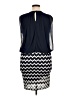 Perceptions 100% Polyester Chevron-herringbone Blue Casual Dress Size 14 - photo 2