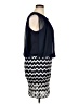 Perceptions 100% Polyester Chevron-herringbone Blue Casual Dress Size 14 - photo 4